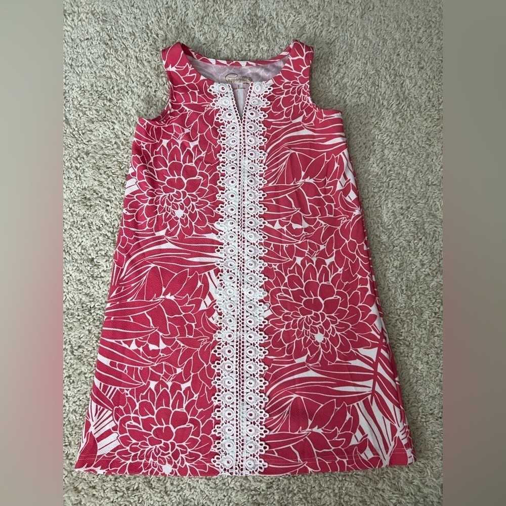 Girls Size Large Pappagallo Pink Floral Sleeveless Dress by